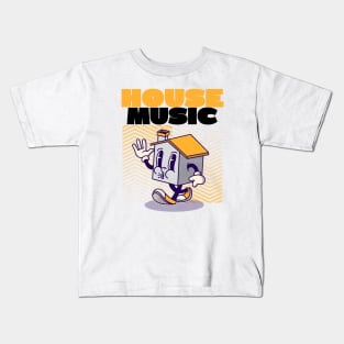 HOUSE MUSIC  - Character (Orange/Black) Kids T-Shirt